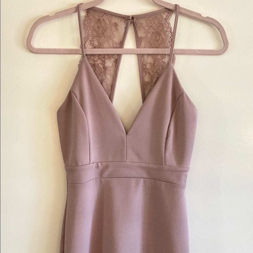 Lovely Day Fashion | Mauve Cocktail Party Mini Dress with Lace, size M. Tags on.